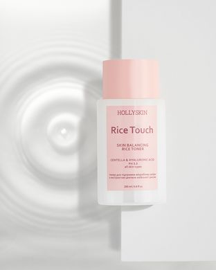 Тонер для підтримки мікробіому шкіри з екстрактом центели азійської і рисом Rice Touch HOLLYSKIN