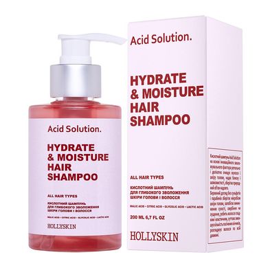Кислотный шампунь для глубокого увлажнения кожи головы и волос HOLLYSKIN Acid Solution.