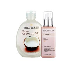 Фото Шиммер HOLLYSKIN Luster Body Shimmer nude rose. 02 + Кокосова олія HOLLYSKIN Pure Coconut Oil